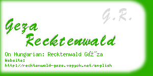 geza recktenwald business card
